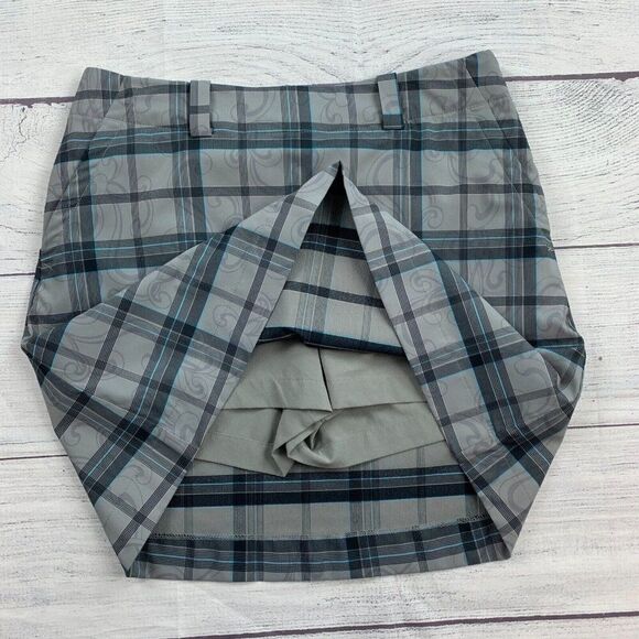 Nike Golf Skort sz 6 Shorts Under Skirt Gray Patterned Length 17" - Picture 3 of 9